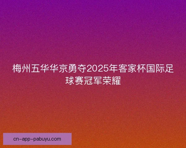 梅州五华华京勇夺2025年客家杯国际足球赛冠军荣耀